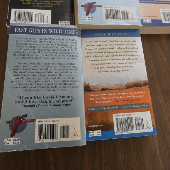 Lot Of 7 Ralph Compton Western Paperbacks 2 Duplicates - Picture 8 of 8